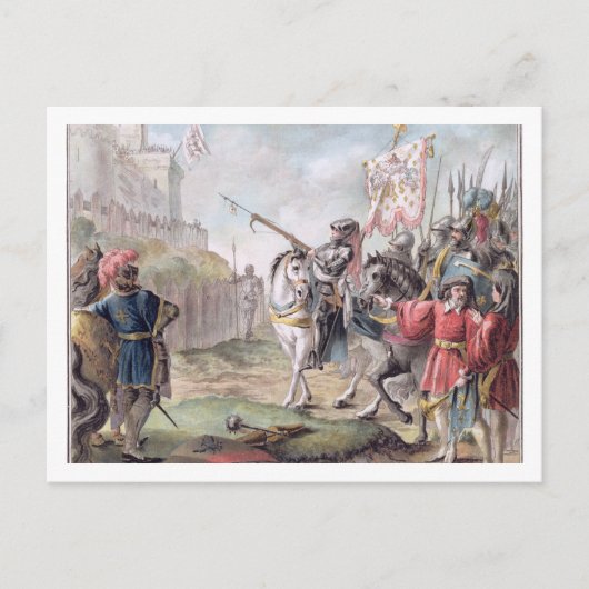 Joan van Boog (1412-31) geeft opdracht tot de Briefkaart (Voorkant)