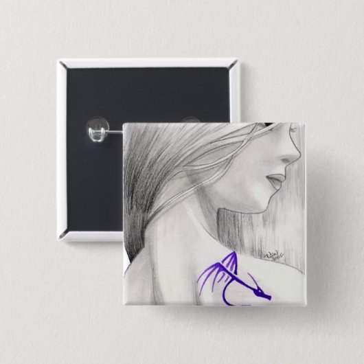 Joan Vierkante Button 5,1 Cm (Voorkant /achterkant)