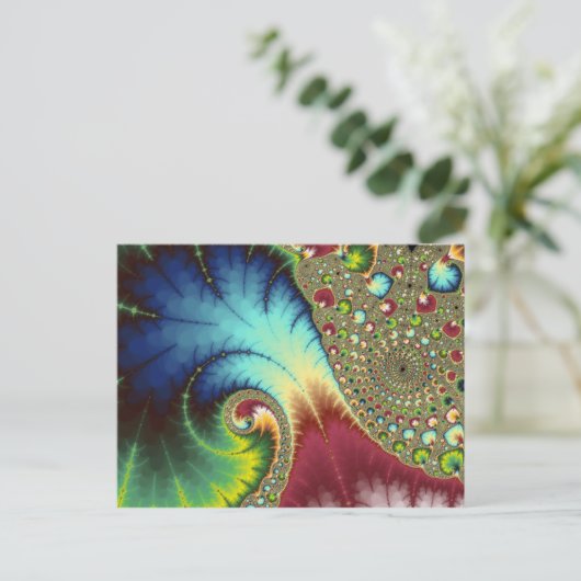 Joanie 50 Fractal Art Briefkaart (Staand voorkant)