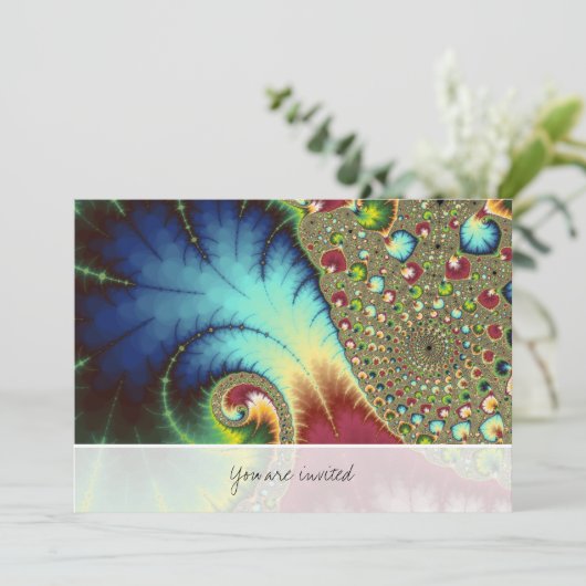 Joanie 50 Fractal Art Kaart (Staand voorkant)