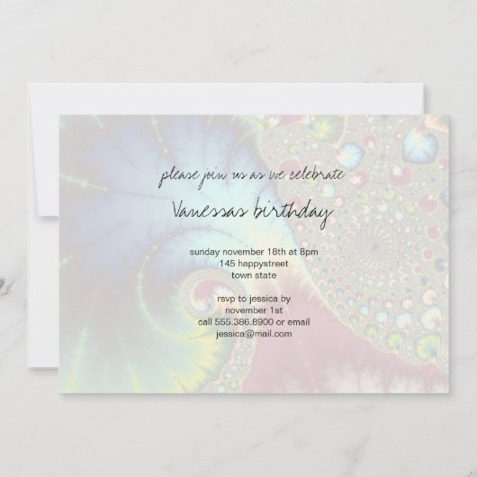 Joanie 50 Fractal Art Kaart (Achterkant)