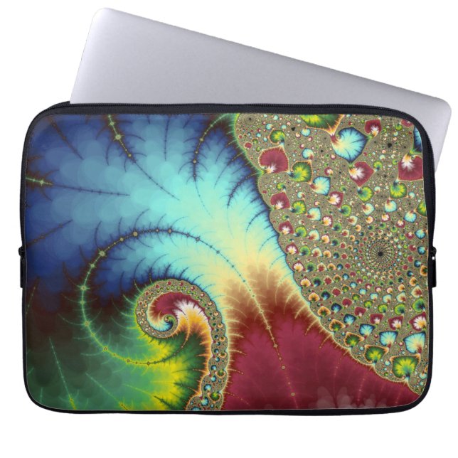 Joanie 50 Fractal Art Laptop Sleeve (Voorkant)