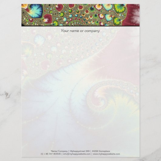 Joanie 50 Fractal Art Persoonlijk Briefhoofd (Voorkant)