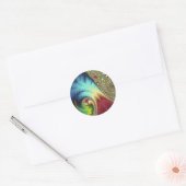 Joanie 50 Fractal Art Ronde Sticker (Envelop)