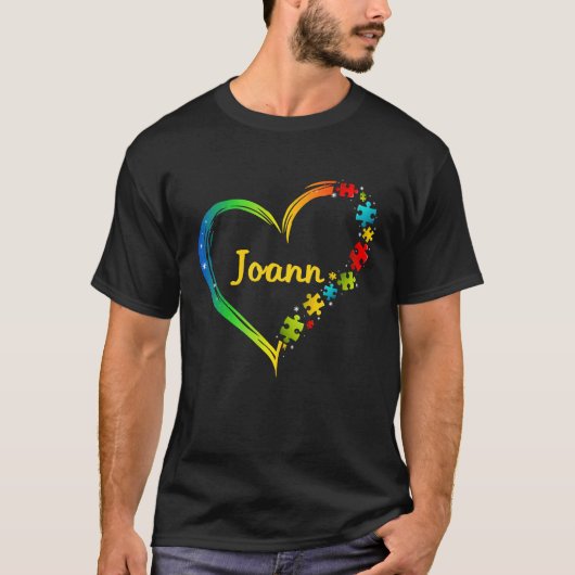 Joann autisme bewustzijn hart puzzel idee 2020 t-shirt (Voorkant)
