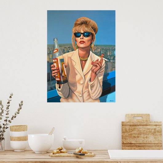 Joanna Lumley als Patsy Stone schilderij Poster (Keuken)