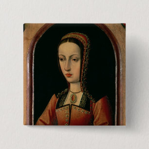 Joanna of Juana "The Mad" van Castilië Vierkante Button 5,1 Cm