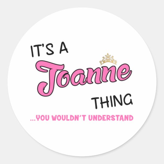 Joanne ding dat je niet zou begrijpen ronde sticker (Voorkant)