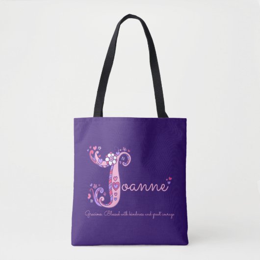 Joanne naam en betekenis J monogram zak Tote Bag (Voorkant)