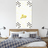 João, nome pessoal de caligrafia desenhada à mão canvas afdruk (Insitu (Slaapkamer))