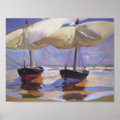 Joaquín Sorolla- Beaching Boats Poster (Voorkant)