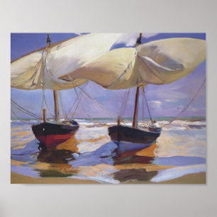 Joaquín Sorolla- Beaching Boats Poster