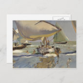 Joaquín Sorolla-Boats op het strand Briefkaart (Voorkant / Achterkant)