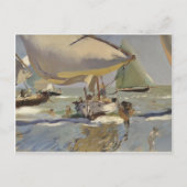 Joaquín Sorolla-Boats op het strand Briefkaart (Voorkant)