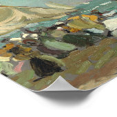 Joaquin Sorolla - Boats op het strand van Valencia Poster (Hoek)
