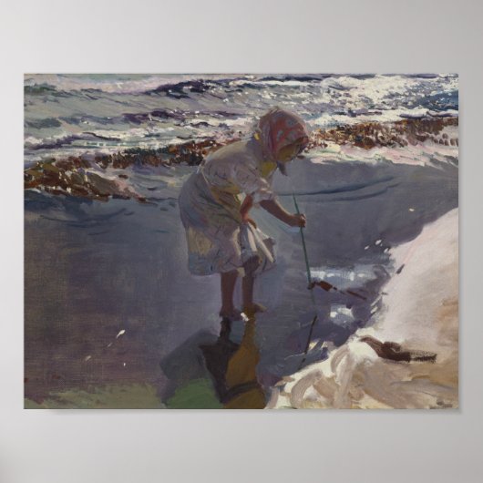Joaquin Sorolla - Buscando Mariscos Poster (Voorkant)