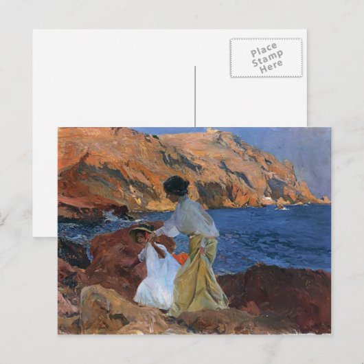 Joaquín Sorolla- Clotilde en Elena op de Rocks Briefkaart (Voorkant / Achterkant)