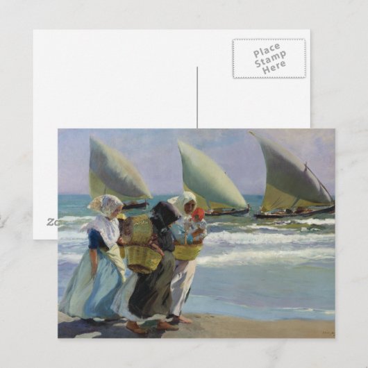 Joaquin Sorolla - De drie kwartels Briefkaart (Voorkant / Achterkant)