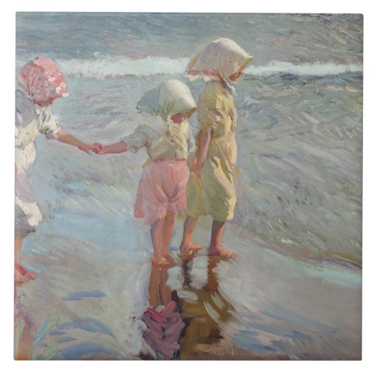 Joaquin Sorolla - De drie zussen Tegeltje (Voorkant)