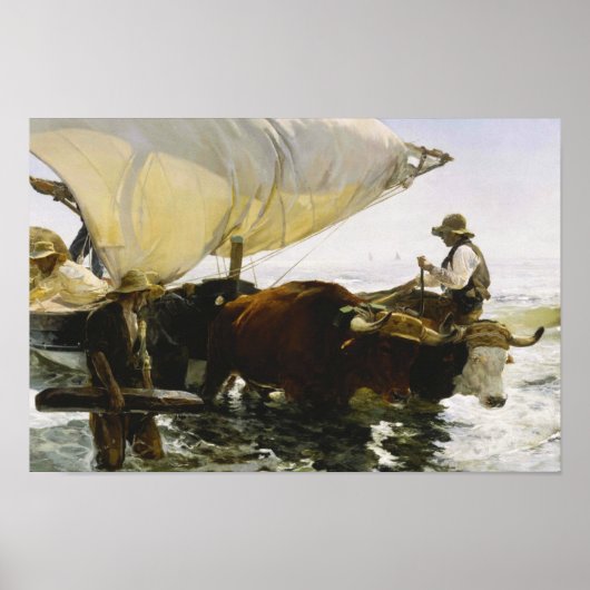 Joaquin Sorolla - De terugkeer van Gevist Poster (Voorkant)
