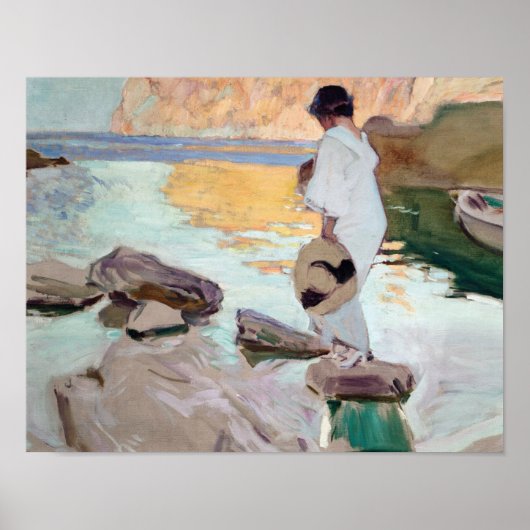 Joaquin Sorolla - Elena at Cala de San Vicente Poster (Voorkant)