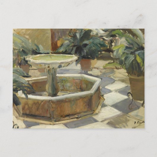 Joaquin Sorolla - Giet in een binnenplaats Briefkaart (Voorkant)