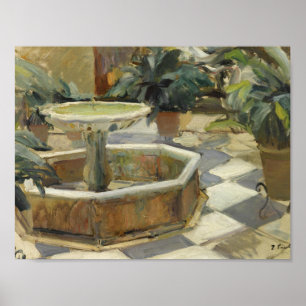 Joaquin Sorolla - Giet in een binnenplaats Poster