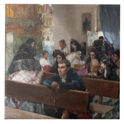 Joaquin Sorolla - Het aptisme Tegeltje (Voorkant)