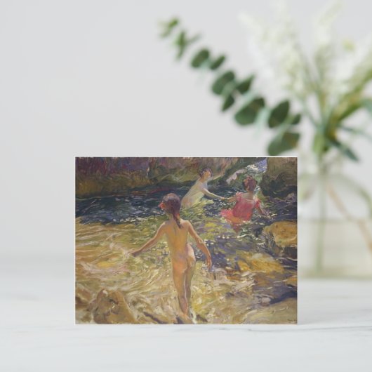 Joaquín Sorolla - Het bad, Javea Briefkaart (Staand voorkant)