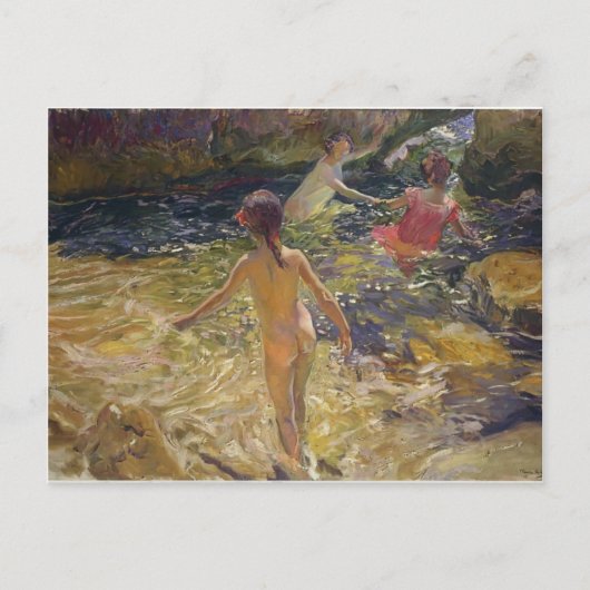 Joaquín Sorolla - Het bad, Javea Briefkaart (Voorkant)