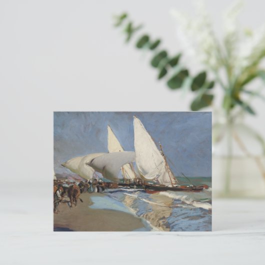Joaquin Sorolla - Het strand in Valencia Briefkaart (Staand voorkant)