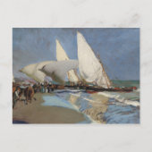 Joaquin Sorolla - Het strand in Valencia Briefkaart (Voorkant)