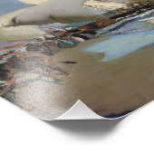 Joaquin Sorolla - Het strand in Valencia Foto Afdruk (Hoek)
