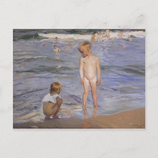 Joaquín Sorolla - Kinderen die in de middagzon zwe Briefkaart (Voorkant)