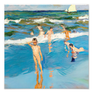 Joaquín Sorolla los niños en el mar playa Foto Afdruk