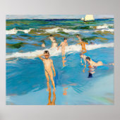 Joaquín Sorolla los niños en el mar playa Poster (Voorkant)