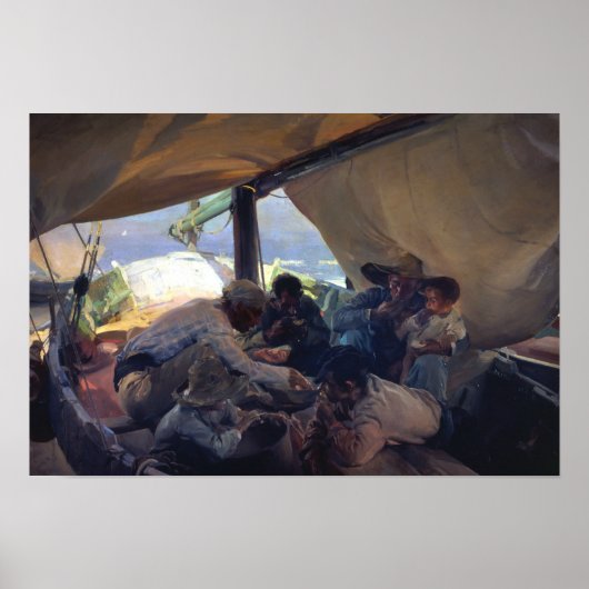 Joaquin Sorolla - Lunch op de boot Poster (Voorkant)