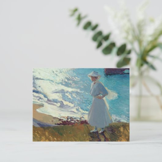 Joaquin Sorolla - Maria over het strand in Biarrit Briefkaart (Staand voorkant)