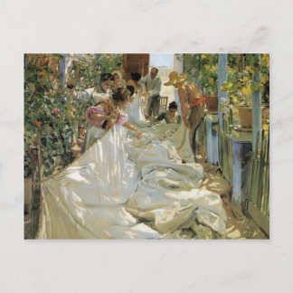 Joaquín Sorolla - Mending the Sail Briefkaart