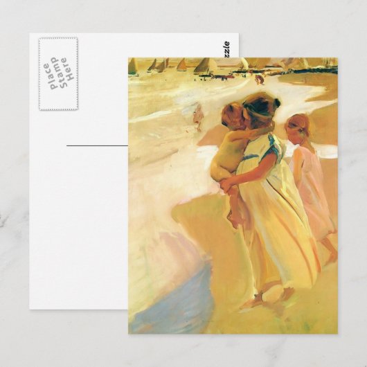 Joaquín Sorolla - Na het zwemmen, Valencia Briefkaart (Voorkant / Achterkant)