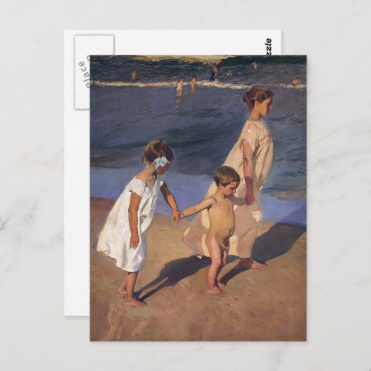 Joaquín Sorolla - naar het water, Valencia Briefkaart (Voorkant / Achterkant)