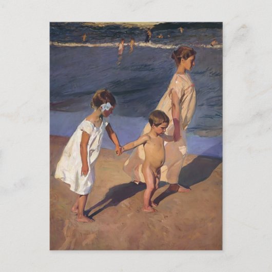 Joaquín Sorolla - naar het water, Valencia Briefkaart (Voorkant)