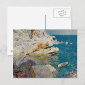 Joaquin Sorolla-Rocks van Javea en de Witte Boat Briefkaart (Voorkant / Achterkant)