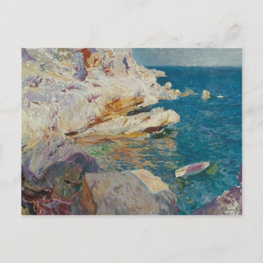 Joaquin Sorolla-Rocks van Javea en de Witte Boat Briefkaart (Voorkant)