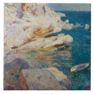 Joaquin Sorolla-Rocks van Javea en de Witte Boat Tegeltje