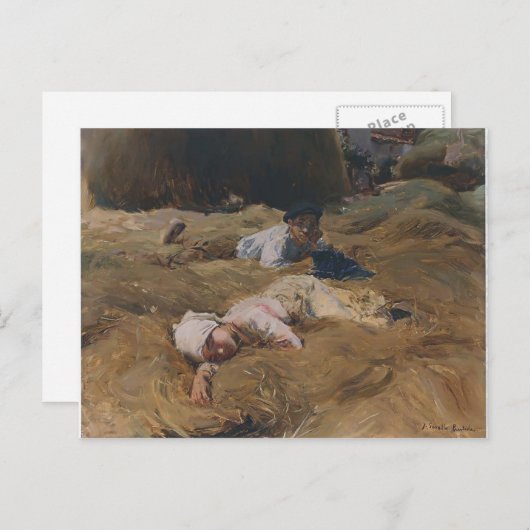 Joaquín Sorolla - The nap, Asturias Briefkaart (Voorkant / Achterkant)
