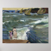 Joaquín Sorolla - The Waves at San Sebastian Poster (Voorkant)