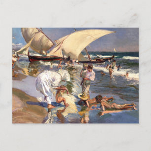 Joaquin Sorolla - Valencia Beach by Morning Light Briefkaart
