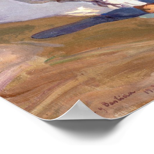 Joaquin Sorolla - Valencia Beach by Morning Light Poster (Hoek)