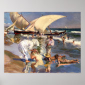 Joaquin Sorolla - Valencia Beach by Morning Light Poster (Voorkant)
